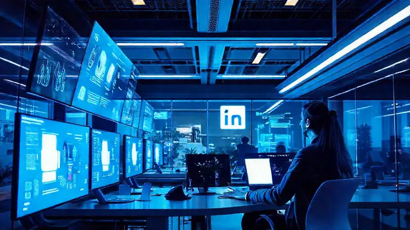 A sleek office embraces AI and humans