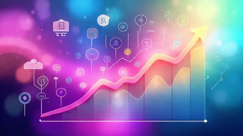 Digital marketing visually represents growth and value