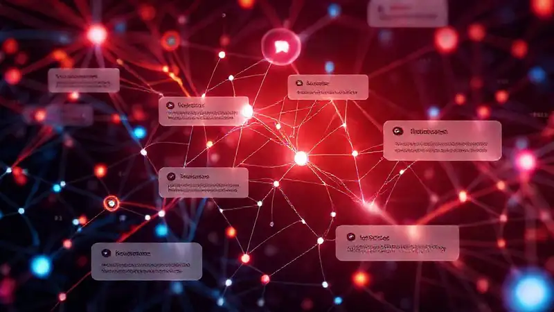 A futuristic interface visually represents digital data