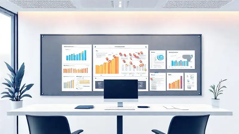 A professional office visualizes strategic workflow