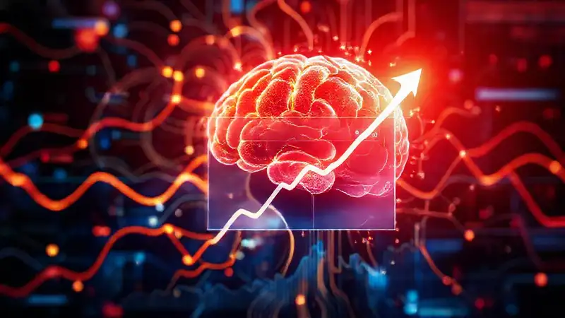 A data visualization clearly indicates growth