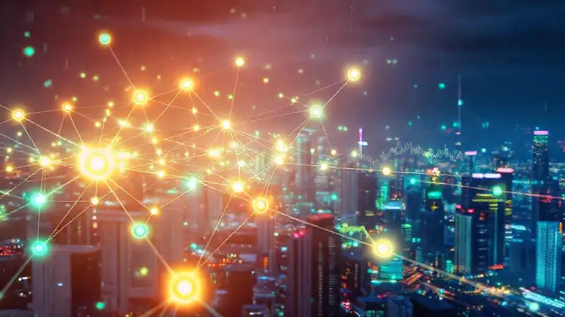 A futuristic network streamlines financial data