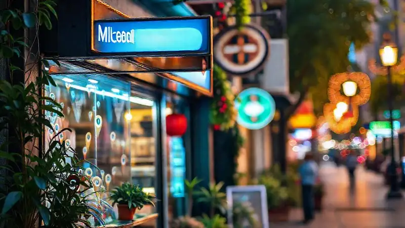 A thriving business shines brightly on the street