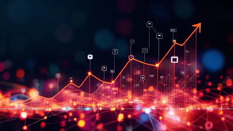 Data visualization showcases rising trends digitally