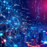 A complex network visualizes digital data