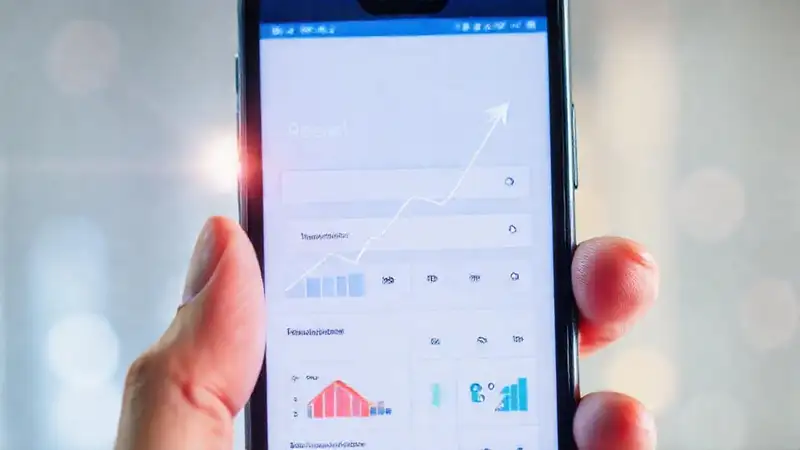 A bright mobile SERP displays positive data