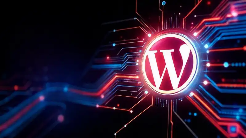 A futuristic chatbot glows on dark