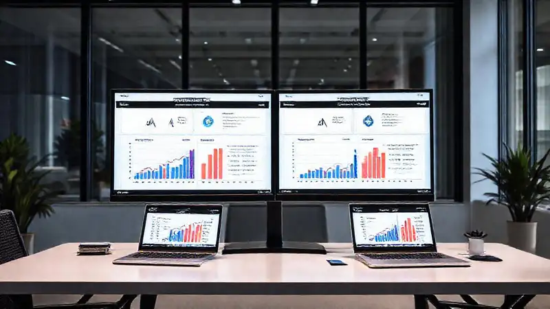 A modern office showcases digital marketing focus