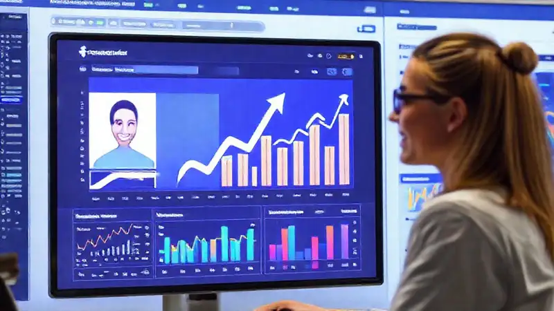 A modern dashboard displays positive ad trends