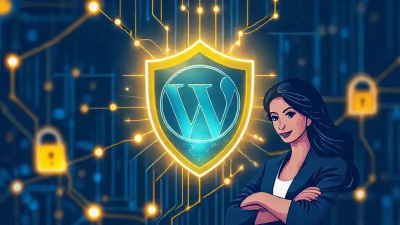 A secure WordPress illustration protects data