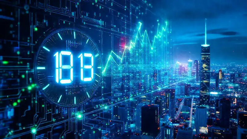 Futuristic technology displays vibrant, detailed data