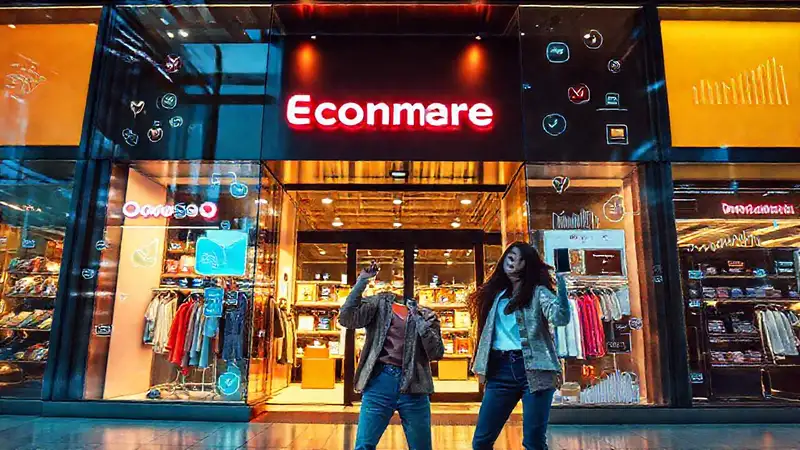 A modern storefront showcases influencer-driven digital commerce