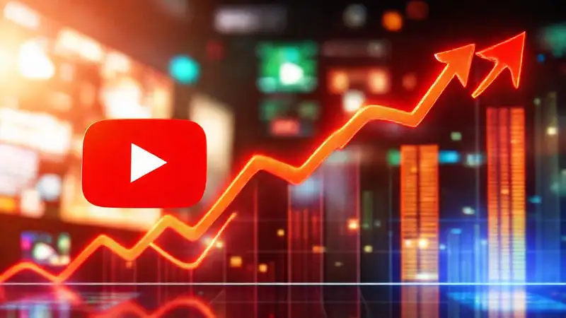 A vibrant infographic displays rising data trends