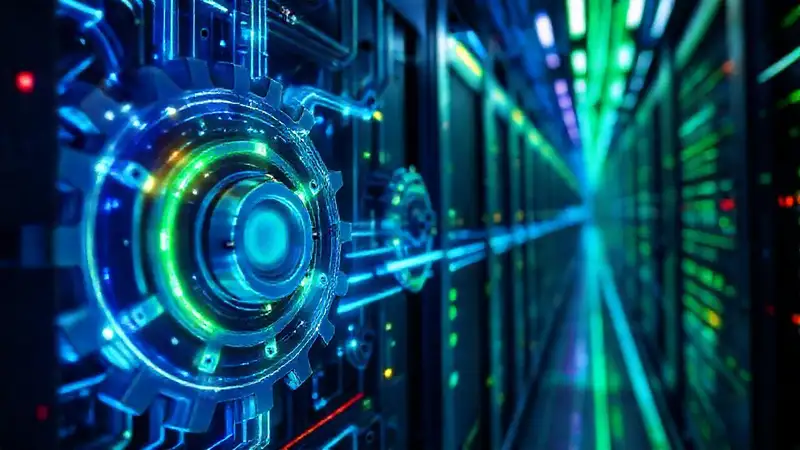 Futuristic technology pulses with digital speed