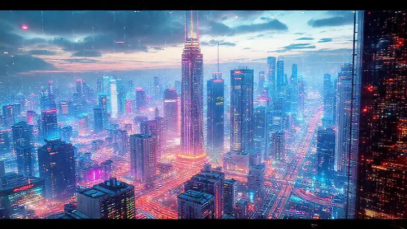 A vibrant city optimizes data with AI