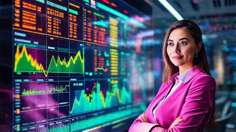 AI-powered commerce displays dynamic, vibrant data