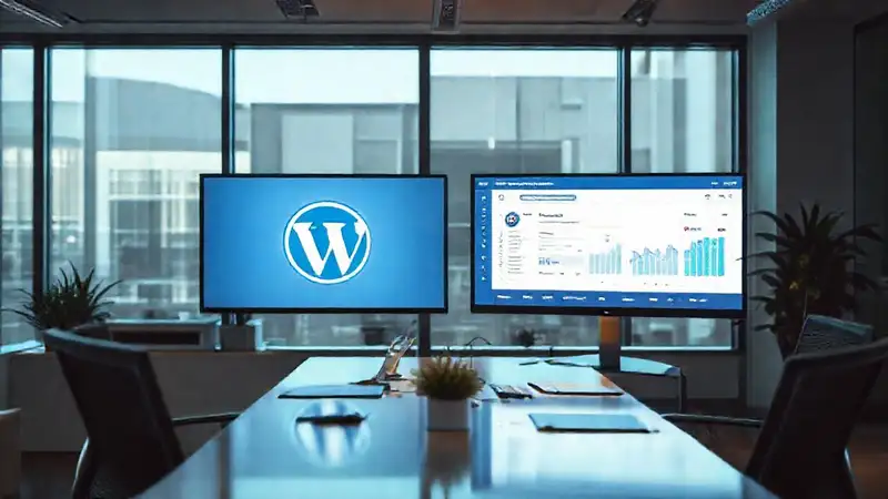 A modern office showcases digital productivity