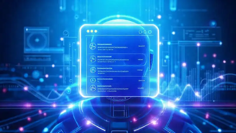 A sleek digital interface displays data