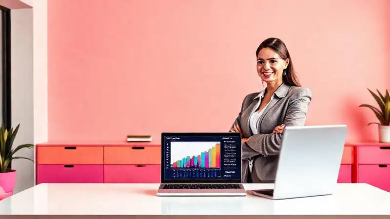 A confident businesswoman showcases impactful analytics