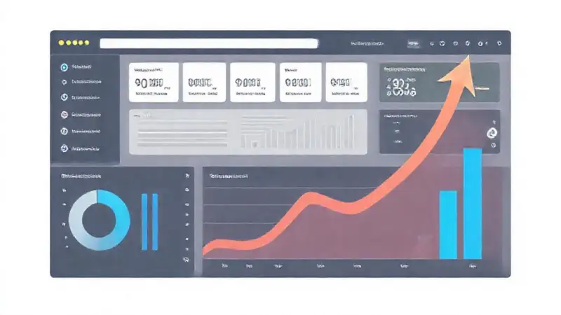 A modern dashboard displays positive data trends