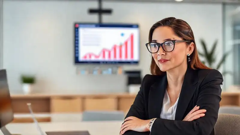 She expertly presented data through digital connections