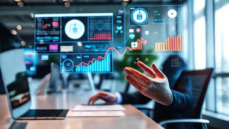 A modern office showcases focused data