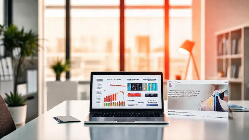 A professional office showcases digital content