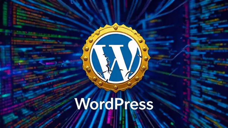 A complex design displays WordPress’s digital network