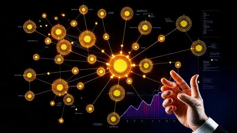 A vibrant network displays strategic business insights