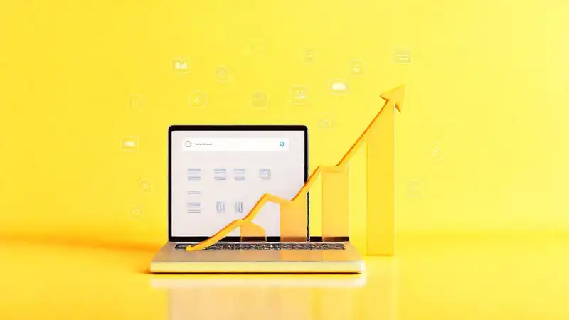 A vibrant mockup signals positive search growth