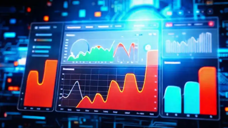 A vibrant dashboard displays dynamic data