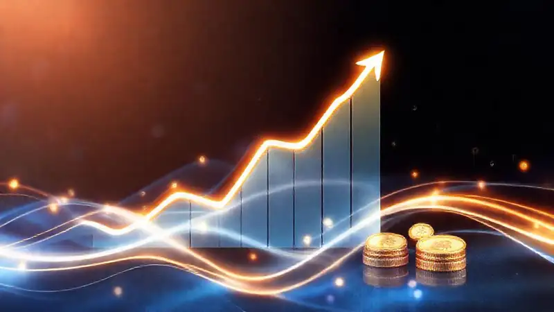 A dynamic website displays upward growth