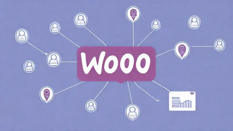 A vibrant digital illustration represents WooCommerce data