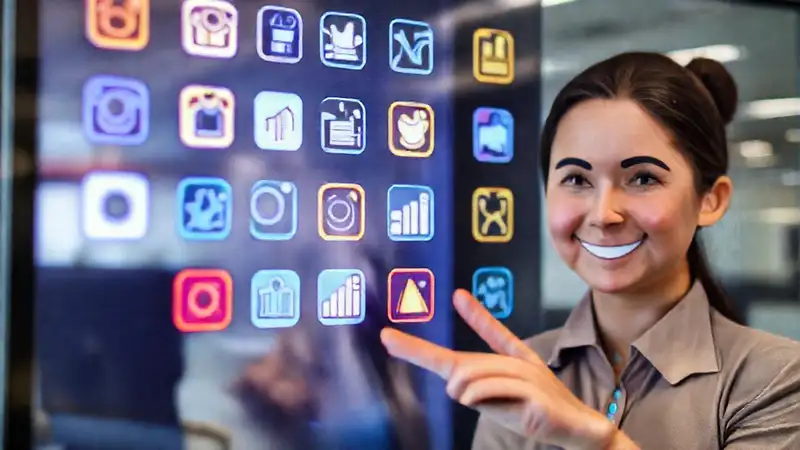 A modern office showcases successful digital growth